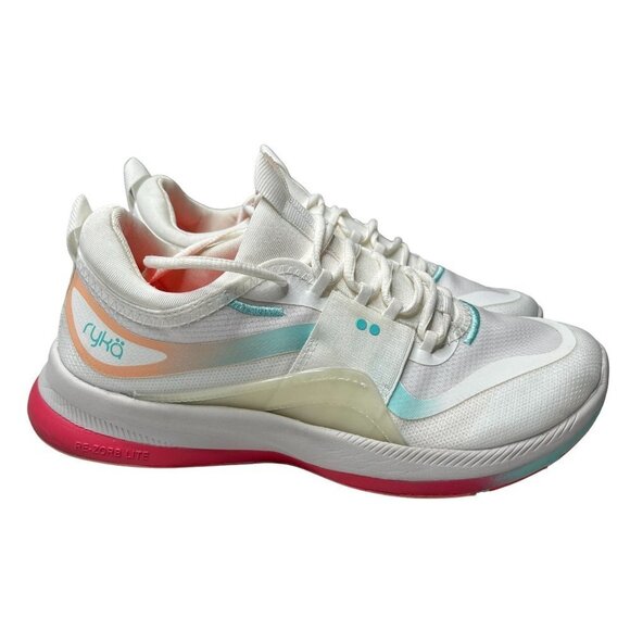 Ryka Daring Sneakers Womens 6‎ White Blue Red Athletic Running Walking Sh… - Picture 1 of 11
